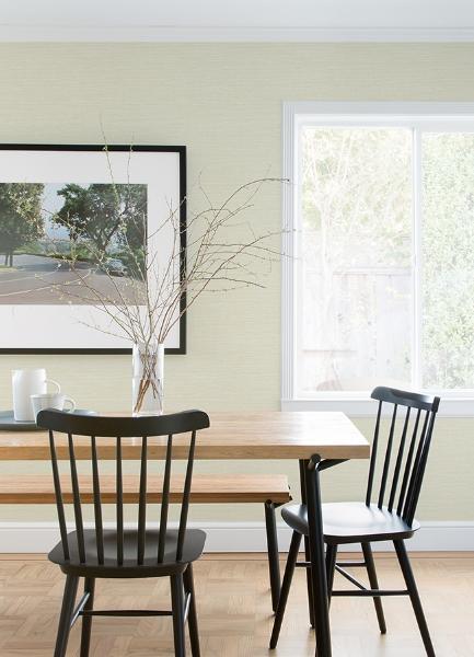 A Street Prints Agave Light Yellow Faux Grasscloth Wallpaper