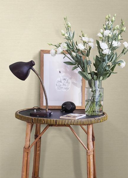 A Street Prints Agave Yellow Faux Grasscloth Wallpaper