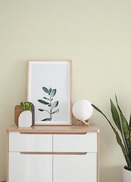 A Street Prints Agave Yellow Faux Grasscloth Wallpaper