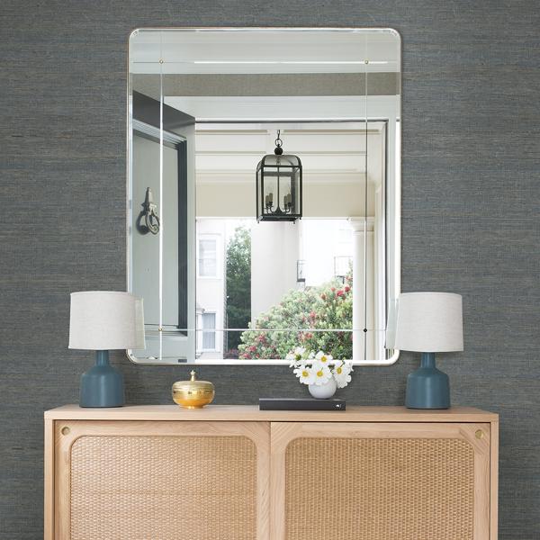 A Street Prints Aiko Teal Sisal Grasscloth Wallpaper