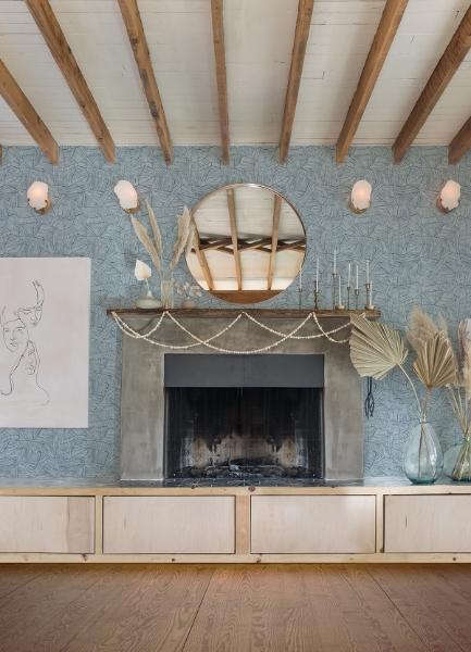 A Street Prints Aldabra Blue Textured Geometric Wallpaper