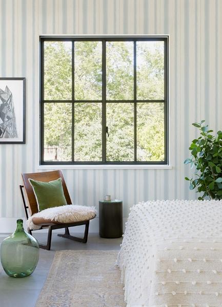 A Street Prints Alena Sky Blue Soft Stripe Wallpaper