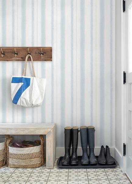 A Street Prints Alena Sky Blue Soft Stripe Wallpaper