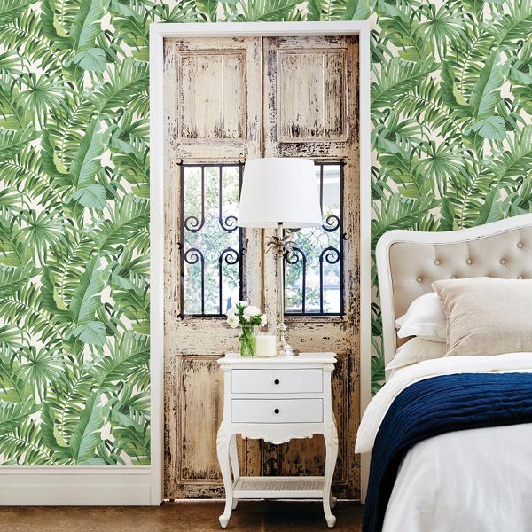 A Street Prints Alfresco Green Tropical Palm Wallpaper