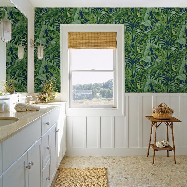 A Street Prints Alfresco Jade Tropical Palm Wallpaper