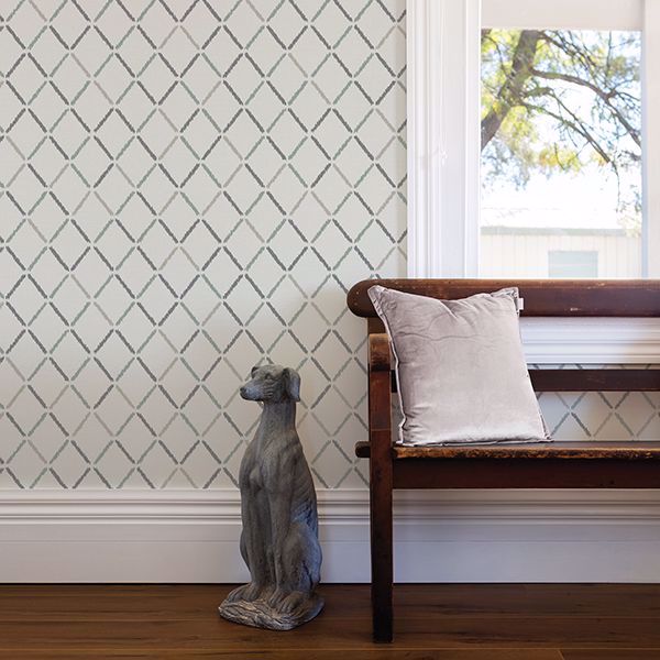 A Street Prints Allotrope Grey Linen Geometric Wallpaper