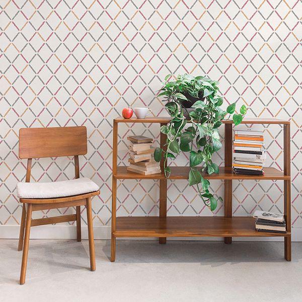 A Street Prints Allotrope Rose Linen Geometric Wallpaper