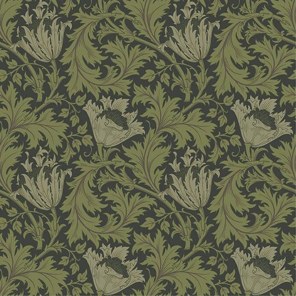 a street prints Anemone Dark Green Floral Trail Wallpaper