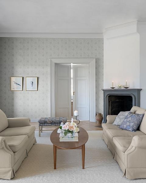 A Street Prints Anemone Dove Floral Trail Wallpaper