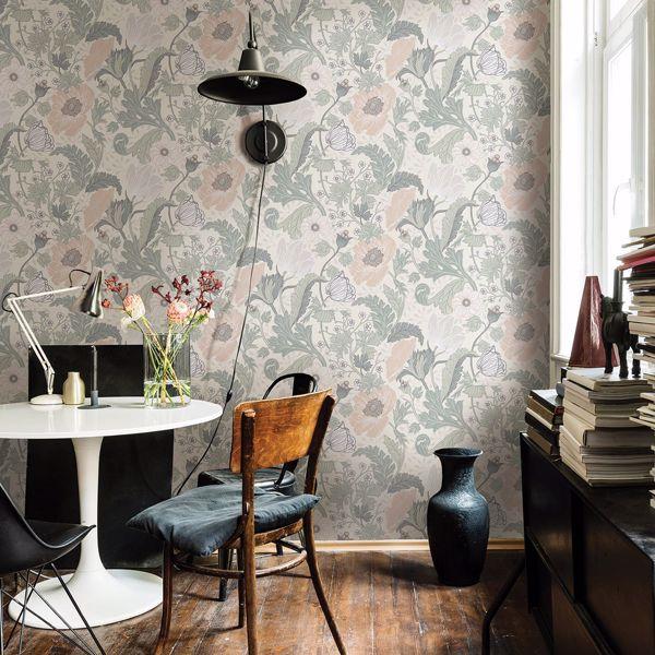 A Street Prints Anemone Light Grey Floral Wallpaper