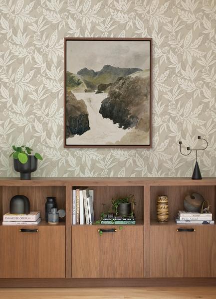 A Street Prints Anita Beige Woodland Floral Wallpaper