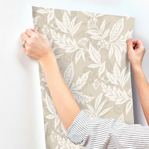 A Street Prints Anita Beige Woodland Floral Wallpaper