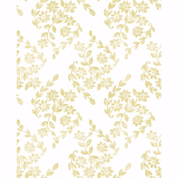 a street prints Arabesque Mustard Floral Trail Wallpaper