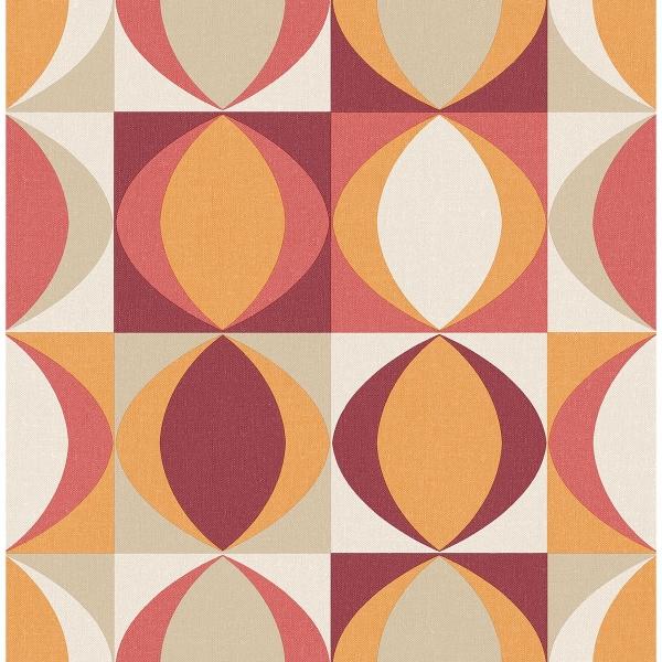 a street prints Archer Red Linen Geometric Wallpaper