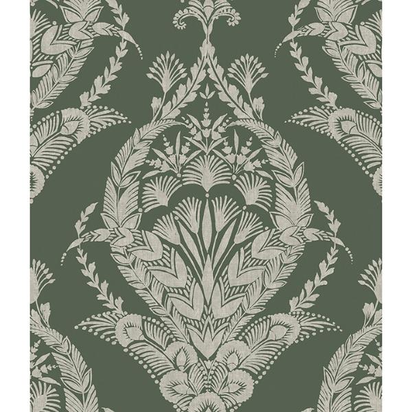 a street prints Arlie Evergreen Botanical Damask Wallpaper