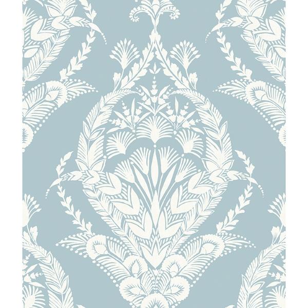a street prints Arlie Light Blue Botanical Damask Wallpaper