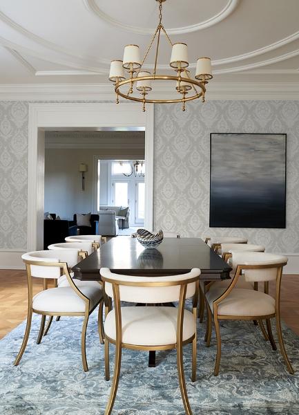 A Street Prints Arlie Light Grey Botanical Damask Wallpaper