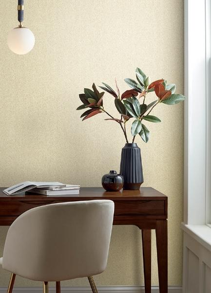 A Street Prints Ashbee Yellow Faux Fabric Wallpaper