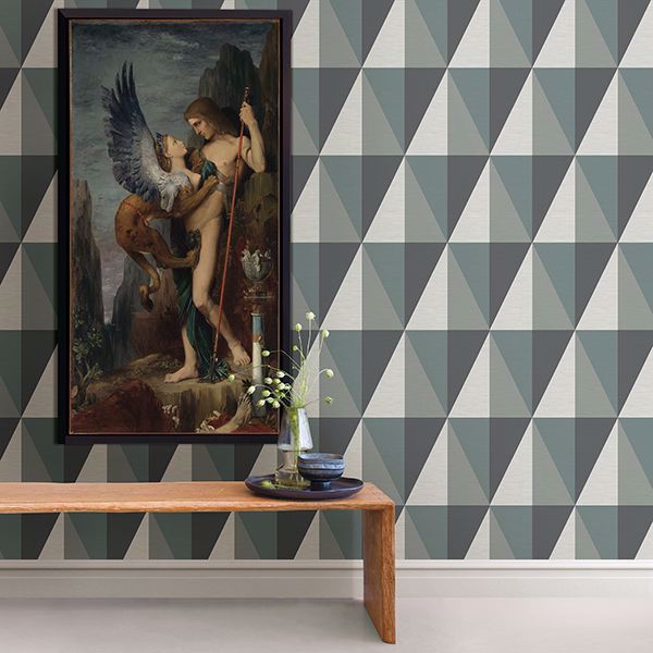 A Street Prints Aspect Teal Geometric Faux Grasscloth Wallpaper