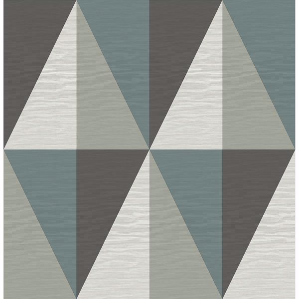 a street prints Aspect Teal Geometric Faux Grasscloth Wallpaper