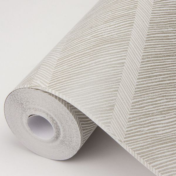 A Street Prints Aspen Champagne Chevron Wallpaper- Scott Living