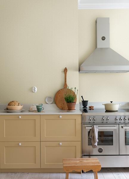 A Street Prints Athena Cream Scalloped Botanical Wallpaper