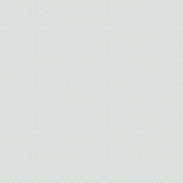 a street prints Athena Light Blue Scalloped Botanical Wallpaper