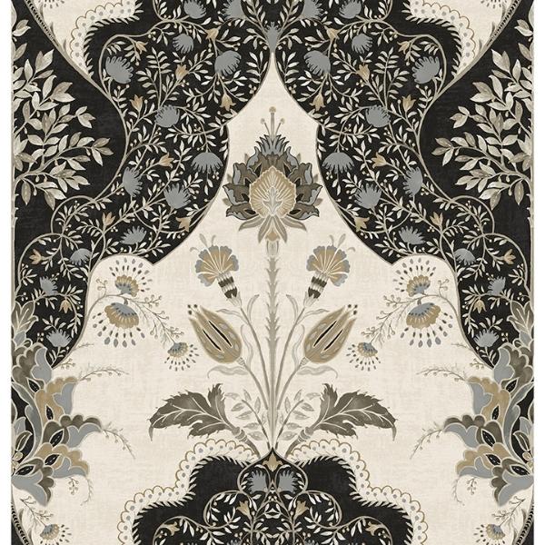a street prints Auden Black Floral Grandeur Wallpaper