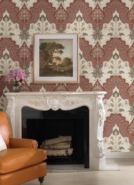 A Street Prints Auden Ruby Floral Grandeur Wallpaper