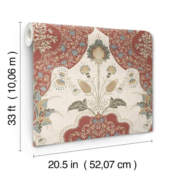 A Street Prints Auden Ruby Floral Grandeur Wallpaper