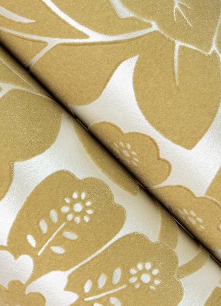 A Street Prints Augusta Butter Flock Damask Wallpaper