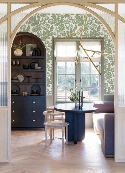 A Street Prints Augusta Seafoam Flock Damask Wallpaper