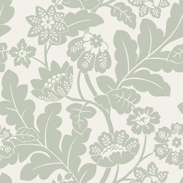 a street prints Augusta Silver Flock Damask Wallpaper