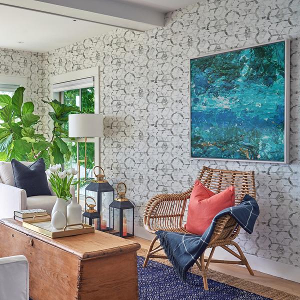 A Street Prints Augustine Black Distressed Geometric Wallpaper