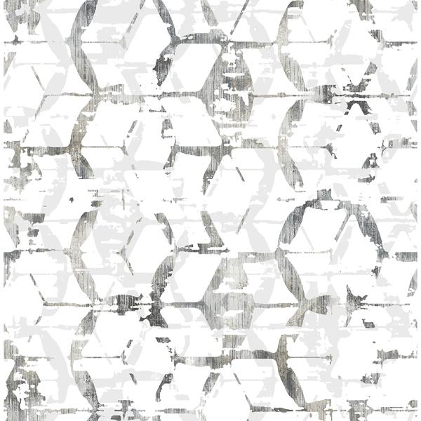 a street prints Augustine Black Distressed Geometric Wallpaper