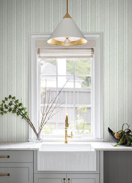 A Street Prints Ayanna Light Green Striped Wallpaper