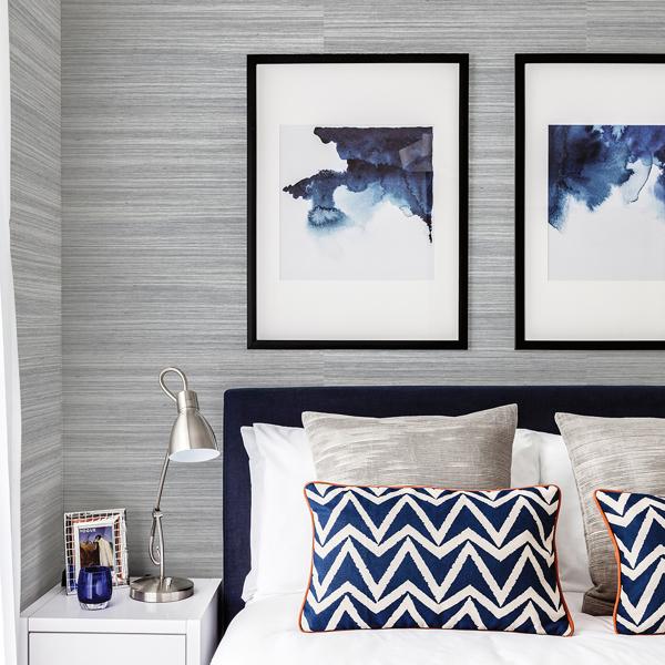 A Street Prints Baishin Silver Grasscloth Wallpaper