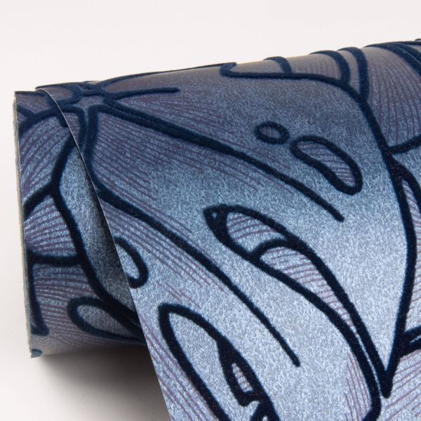 A Street Prints Balboa Indigo Botanical Wallpaper- Scott Living