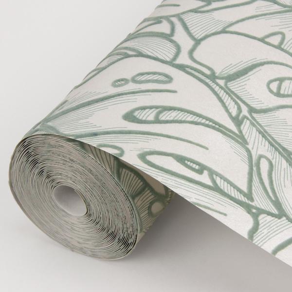 A Street Prints Balboa Olive Botanical Wallpaper- Scott Living