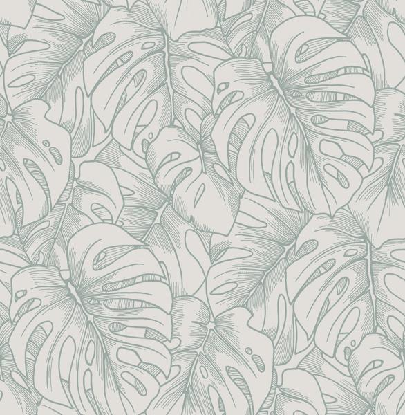 a street prints Balboa Olive Botanical Wallpaper- Scott Living