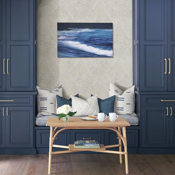 A Street Prints Balboa White Botanical Wallpaper- Scott Living