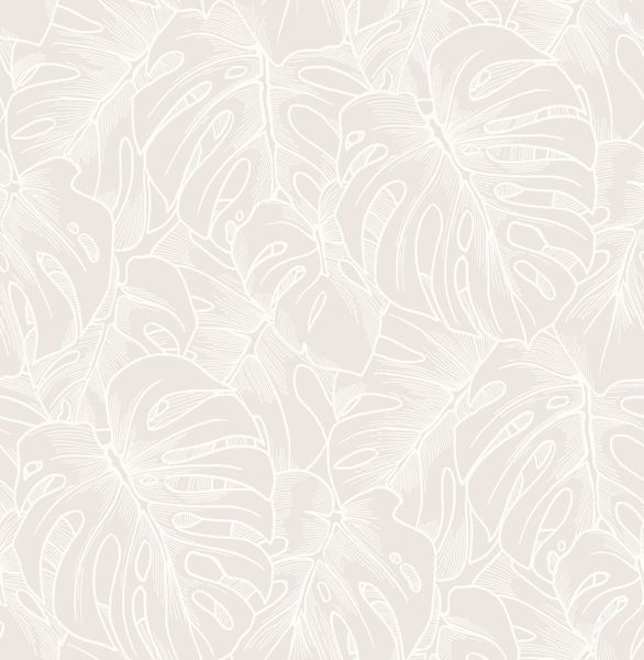 a street prints Balboa White Botanical Wallpaper- Scott Living