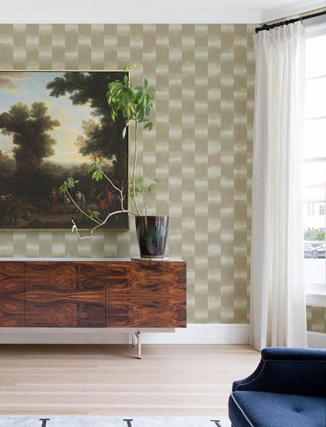 A Street Prints Baldwin Champagne Shibori Stripe Wallpaper