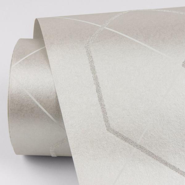 A Street Prints Ballard Silver Geometric Wallpaper- Scott Living