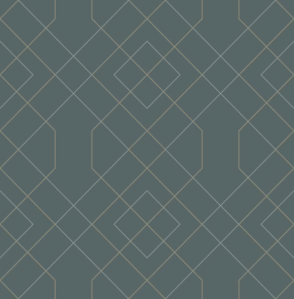 a street prints Ballard Teal Geometric Wallpaper- Scott Living