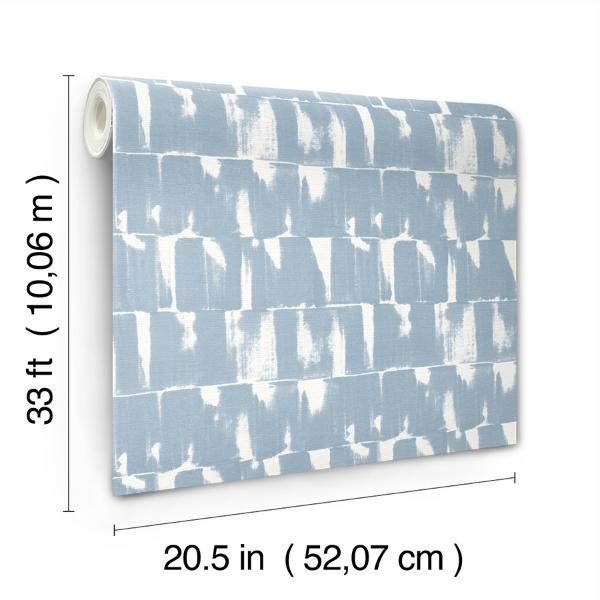 A Street Prints Bancroft Blue Artistic Stripe Wallpaper