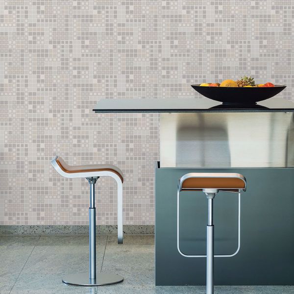 A Street Prints Bantry Light Grey Geometric Wallpaper