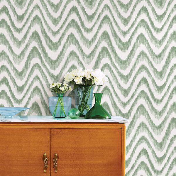 A Street Prints Bargello Green Faux Grasscloth Wave Wallpaper