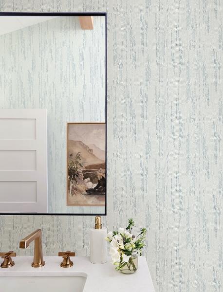 A Street Prints Baris Aqua Stipple Stripe Wallpaper