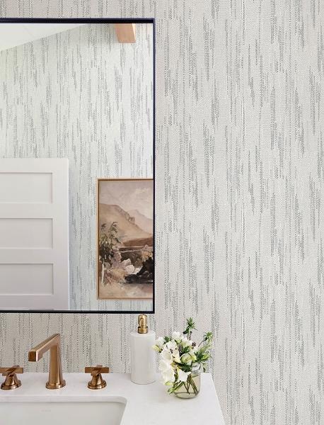 A Street Prints Baris Charcoal Stipple Stripe Wallpaper